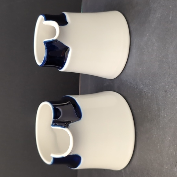 VGT, Japan,Noritake Primastone Set Of 2 Creamer/Gravy Boat, Cobalt Blue/White. - Picture 4 of 9